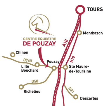 Cliquez pour afficher la carte de localisation du Centre Equestre de Pouzay avec Google